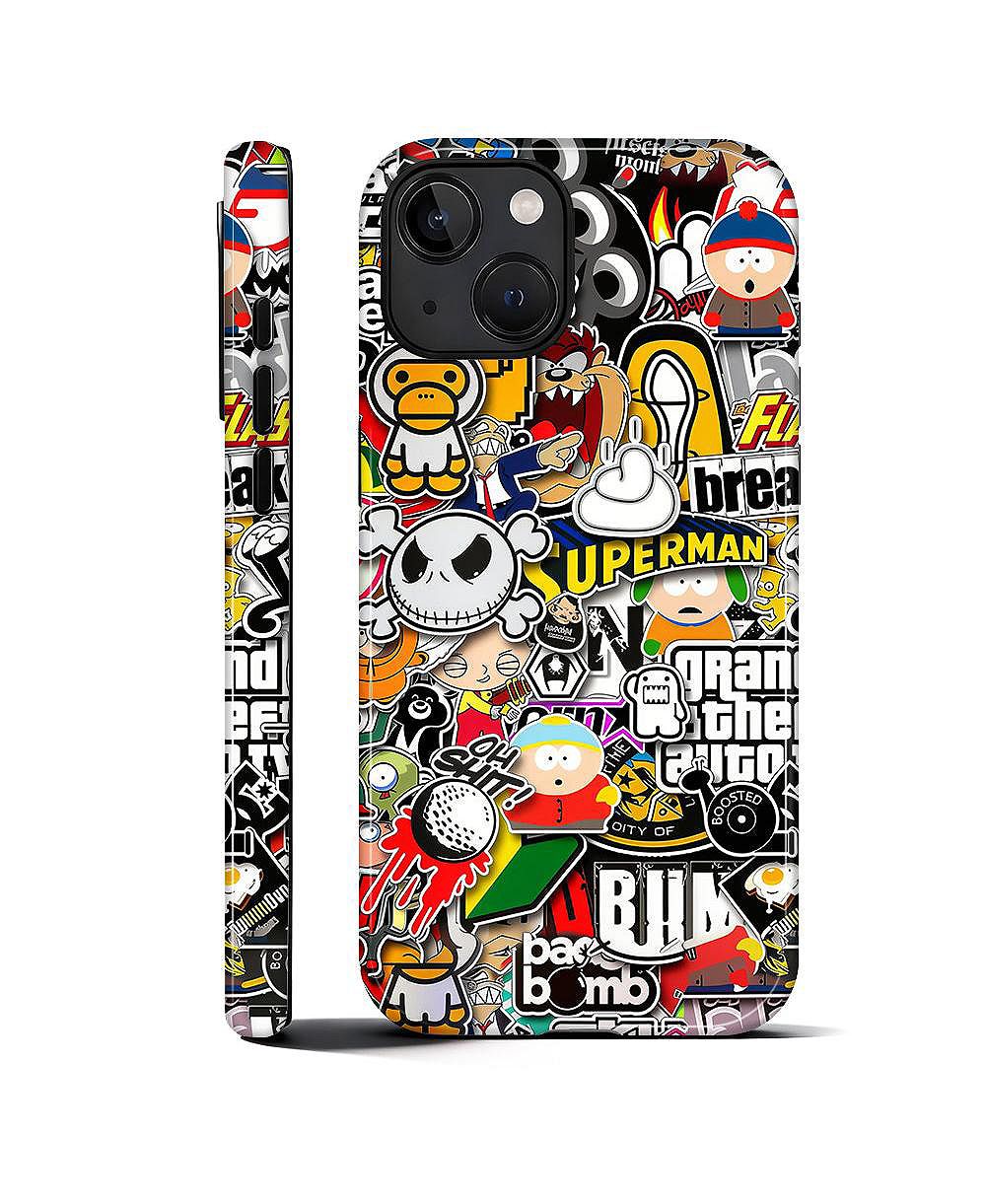 Lisen чехол для телефона, совместимый с Apple iPhone 14 Plus, 2-слойный прочный, Stickers Bomb 2