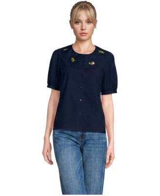 Floral mix embroidery/navy