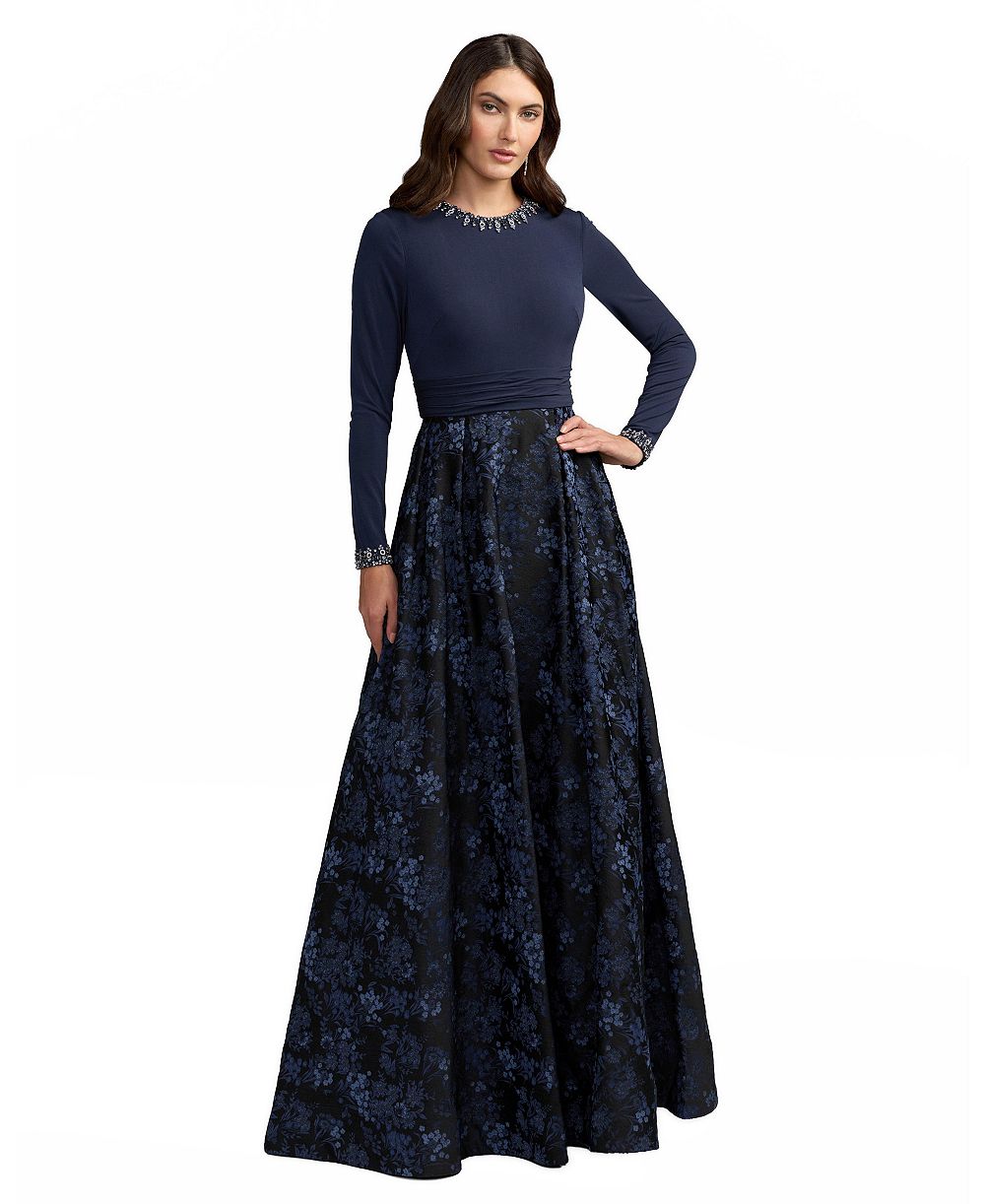 Детское платье Mac Duggal Petite из жаккардовой ткани с цветочным узором и украшениями, стиль бал-гаун