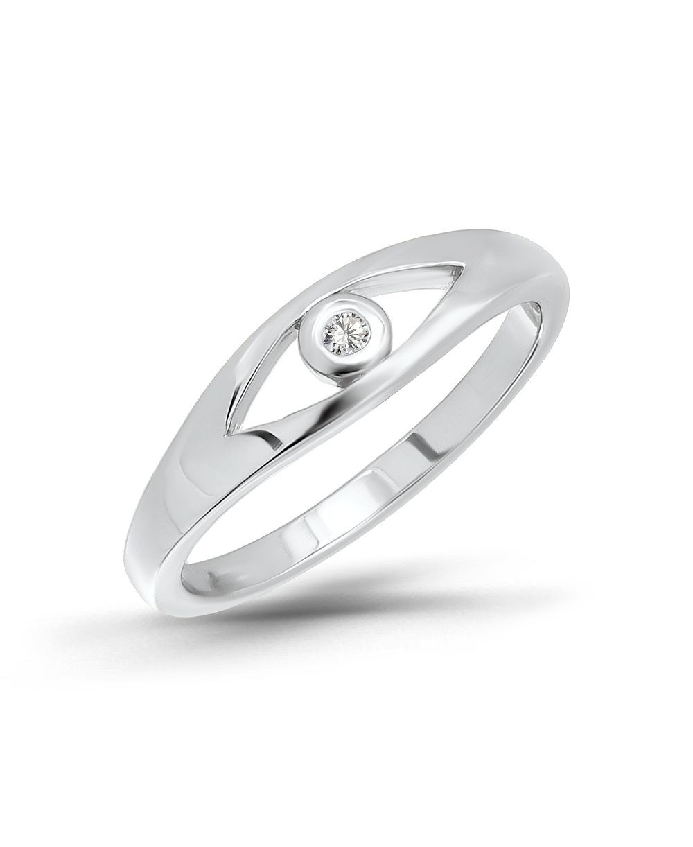Macy's Cubic Zirconia Silver-Tone Stacking Pinky Ring