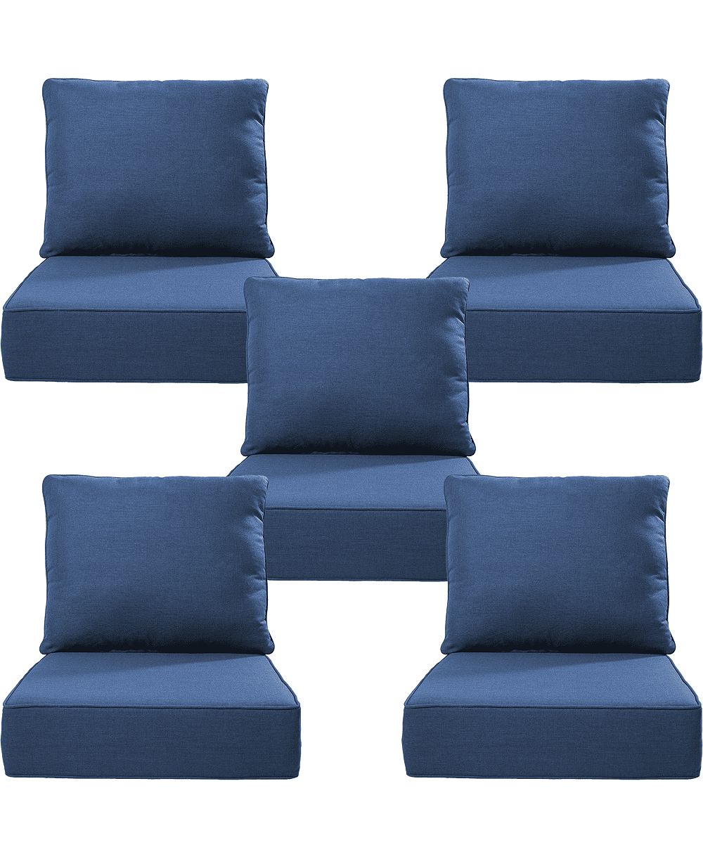 Bellefurn 24"x24"x6" Patio Thick Cushions and Pillows Set - Deep Seat Indoor/Outdoor Water and Fade Resistant