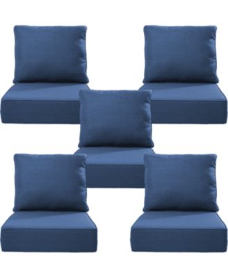 Bellefurn 24"x24"x6" Patio Thick Cushions and Pillows Set - Deep Seat Indoor/Outdoor Water and Fade Resistant