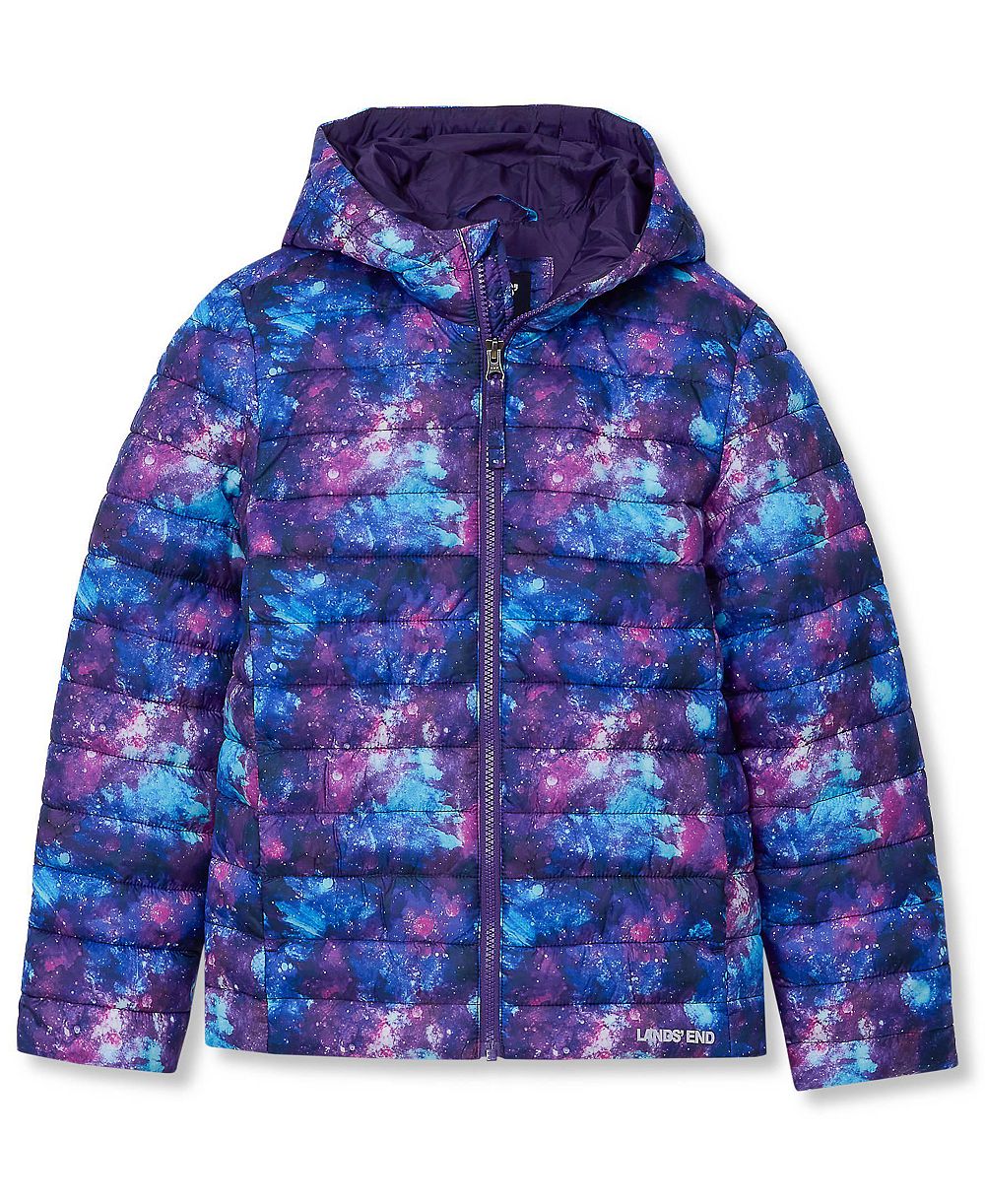 Lands' End детская утепленная куртка с капюшоном FeatherFree для крупных детей