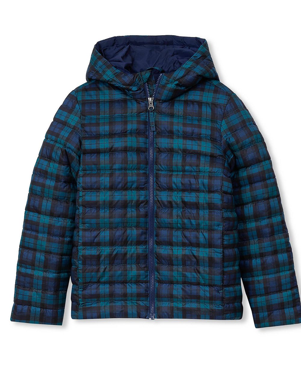 Детская утепленная куртка Lands' End с капюшоном, легкая, модель FeatherFree, складная