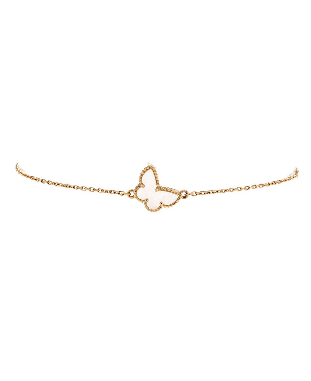 Pre-Owned Van Cleef and Arpels Butterfly Bracelet 18K Yellow Gold