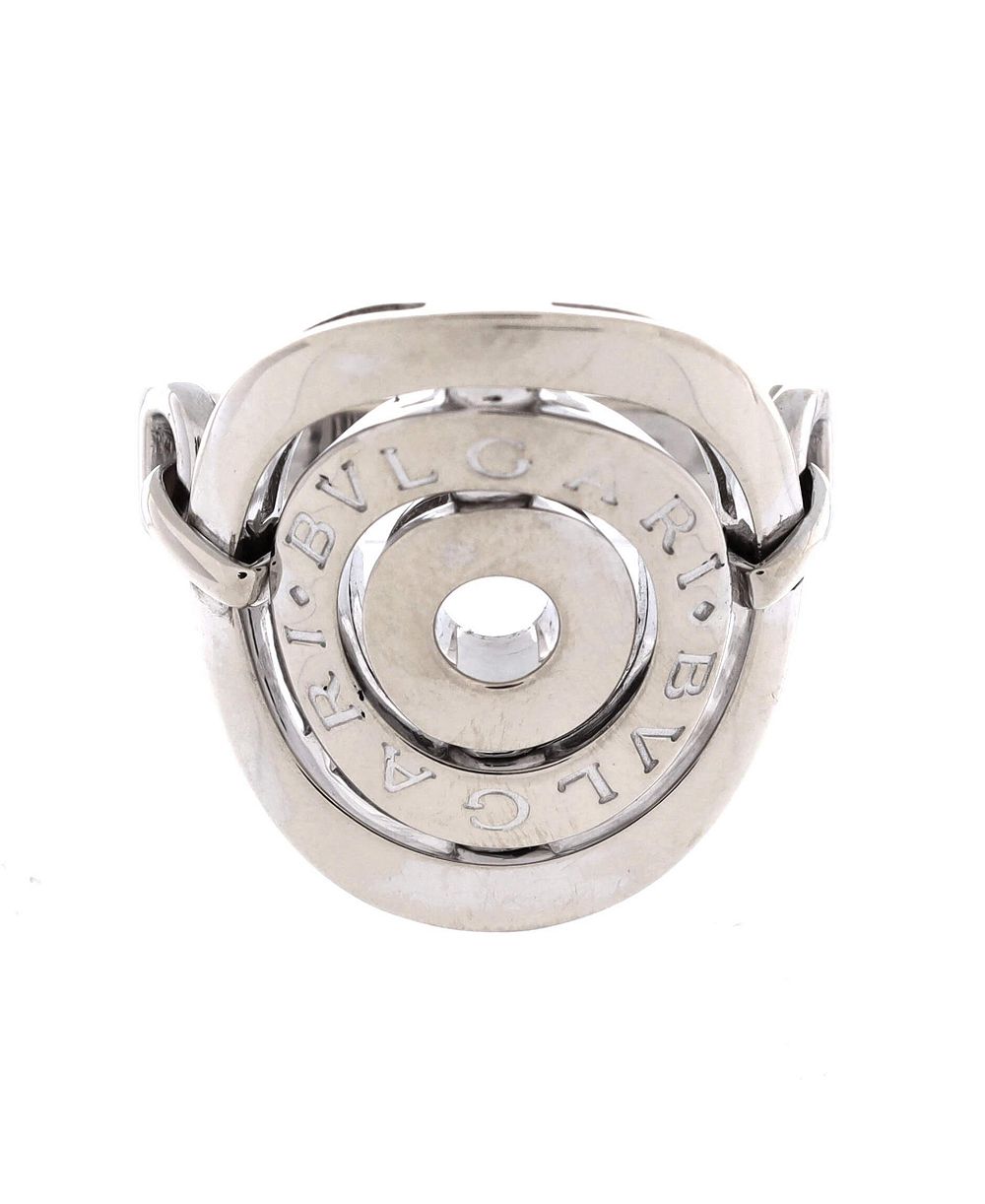 Pre-Owned Bvlgari Astrale Cerchi Shield Ring in 18K White Gold