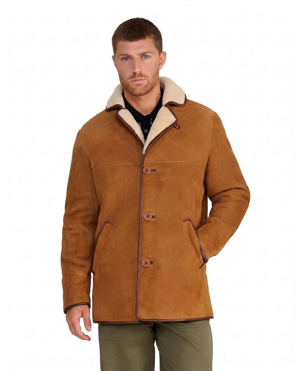 Furniq UK мужское пальто Harrison из замши с подкладкой из овчины
