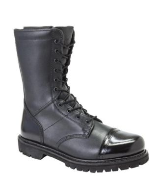 ROCKY Combat Lace-Up with Side Zipper Mid-Calf Leather Jump Boot