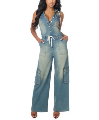Женский бесрукавный комбинезон с широкими штанинами и карманами cargo от True Religion