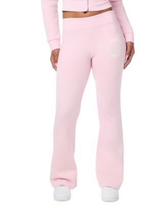 True Religion Women's Raw Edge Big T Pull-On Cotton-Blend Bootcut Pants