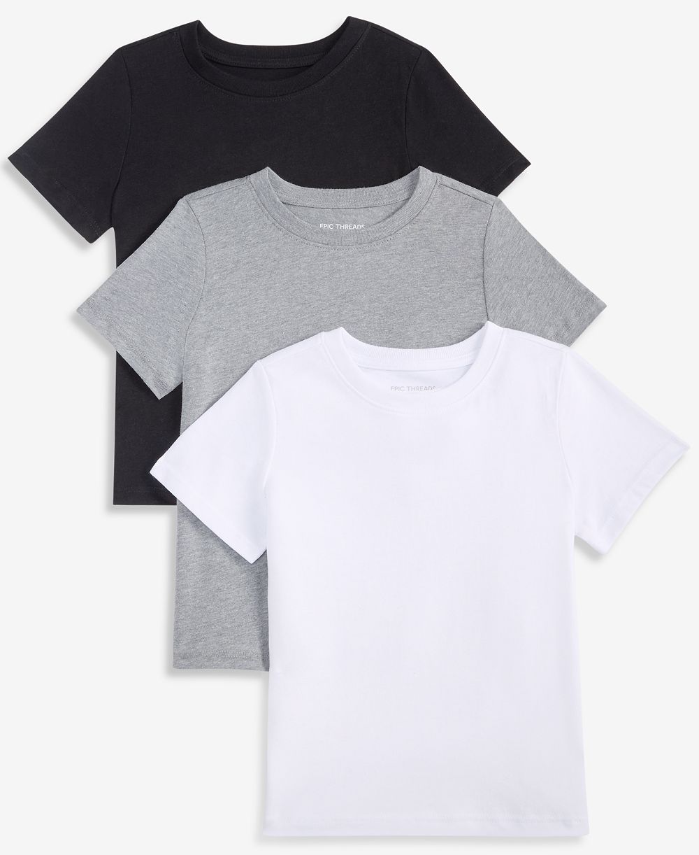 Epic Threads Boys' XS-XL Short-Sleeve Solid T-Shirts, 2+1 Free Bonus Pack, Macy's Exclusive