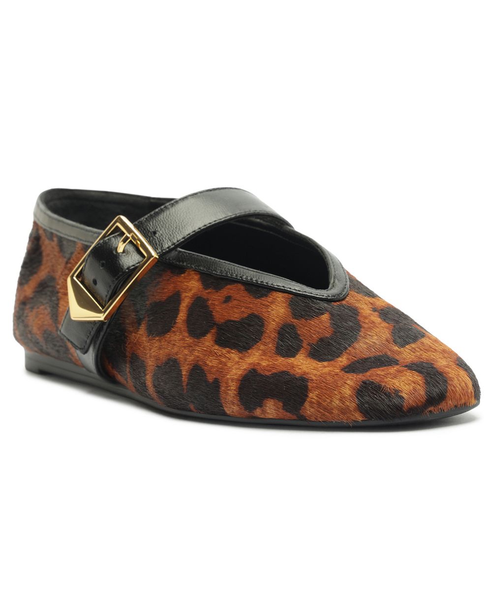 Schutz Women's Vick Buckle Square Toe Flats