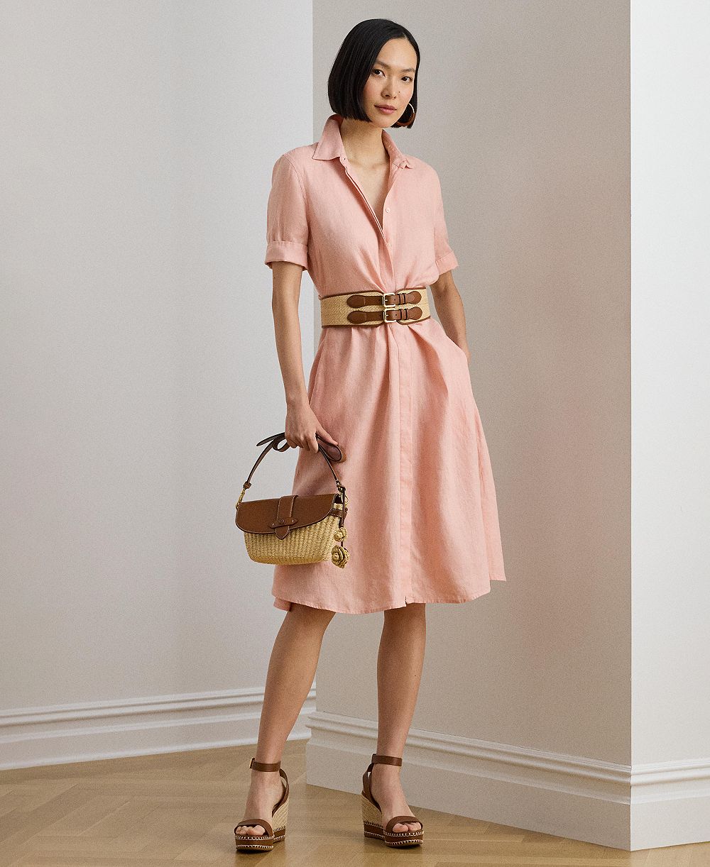 Женское платье-рубашка Lauren Ralph Lauren с отложным воротником