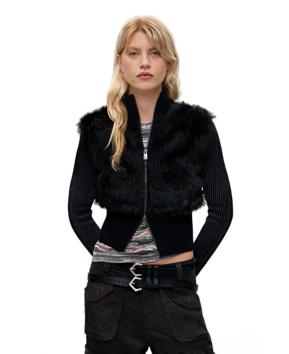 Desigual Women's Knit fur jacket