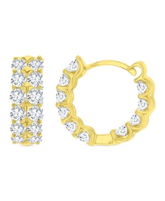 Macy's Cubic Zirconia Sterling Silver Huggie Hoop Earrings