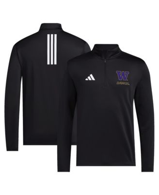 Men's adidas  Black Washington Huskies Dawgs Quarter-Zip Pullover