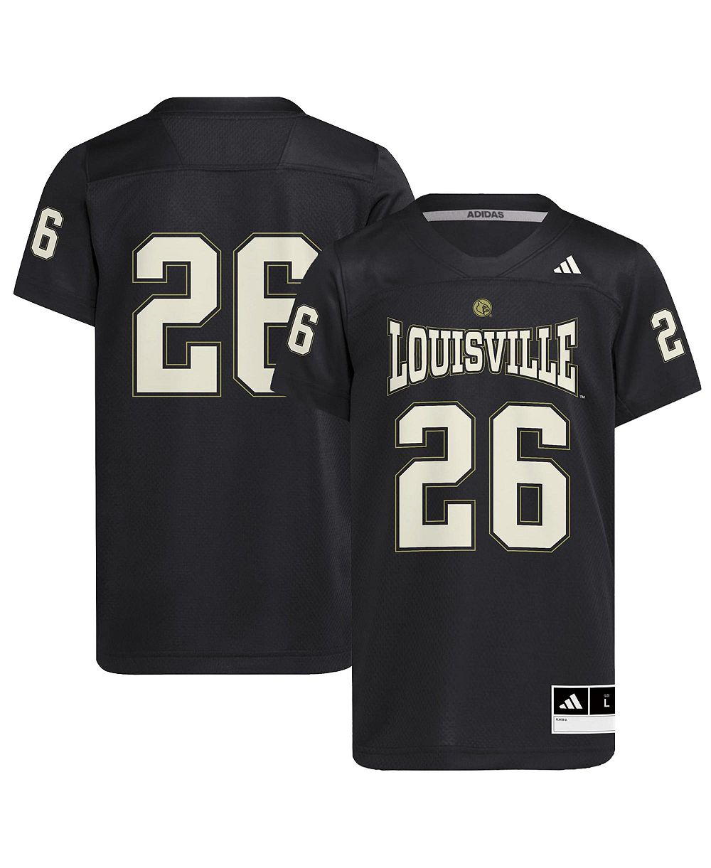 adidas футболка Louisville Cardinals For the Ville Strategy для мальчиков старшего школьного возраста и девочек, черная, 26