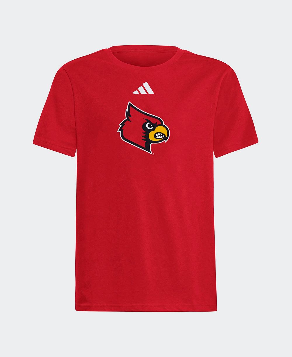adidas футболка для мальчиков и девочек, красная, Louisville Cardinals