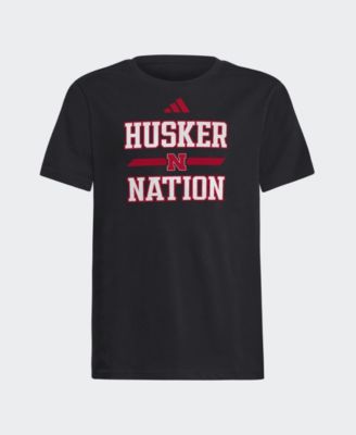 Big Boys and Girls adidas Black Nebraska Huskers Our Red Burns Brighter T-Shirt