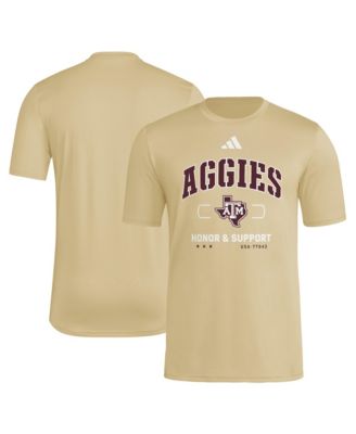 Men's adidas  Beige Texas A&M Aggies Honor & Support Pregame T-Shirt