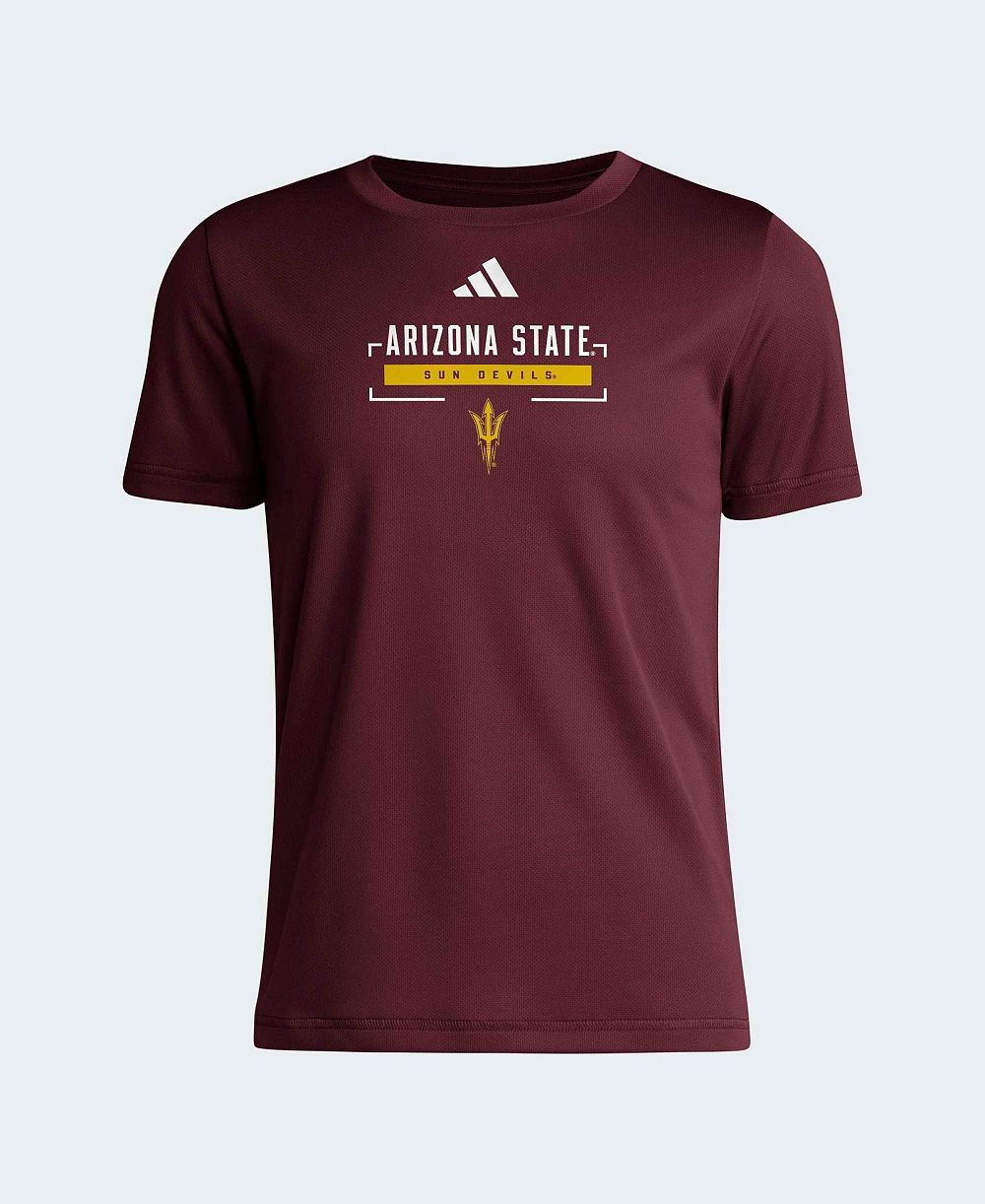 Big Boys and Girls adidas  Maroon Arizona State Sun Devils AEROREADY Pre-Game T-Shirt