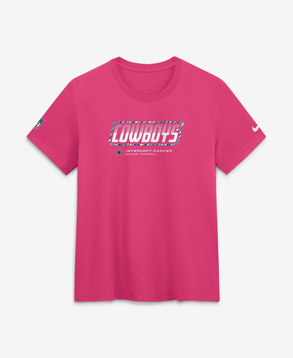Women's Nike  Pink Dallas Cowboys 2026 NFL Crucial Catch Tri-Blend Dri-FIT T-Shirt