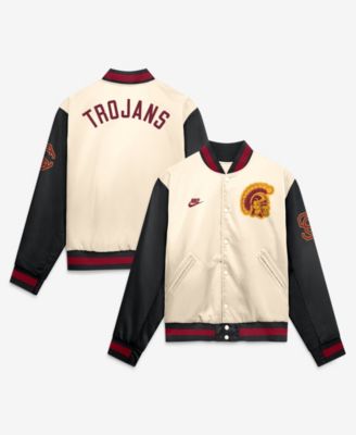 Мужская бомбер-куртка Nike Natural/Black USC Trojans Legacy с полной застежкой