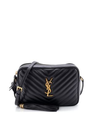 Б/у маленькая сумка-камера Saint Laurent Lou из стеганой кожи с ромбовидным узором