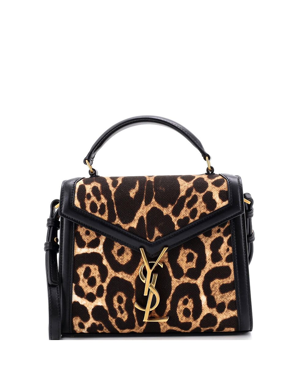 Pre-Owned Saint Laurent Mini Cassandra верхняя ручка сумка напечатанная Canvas с кожей