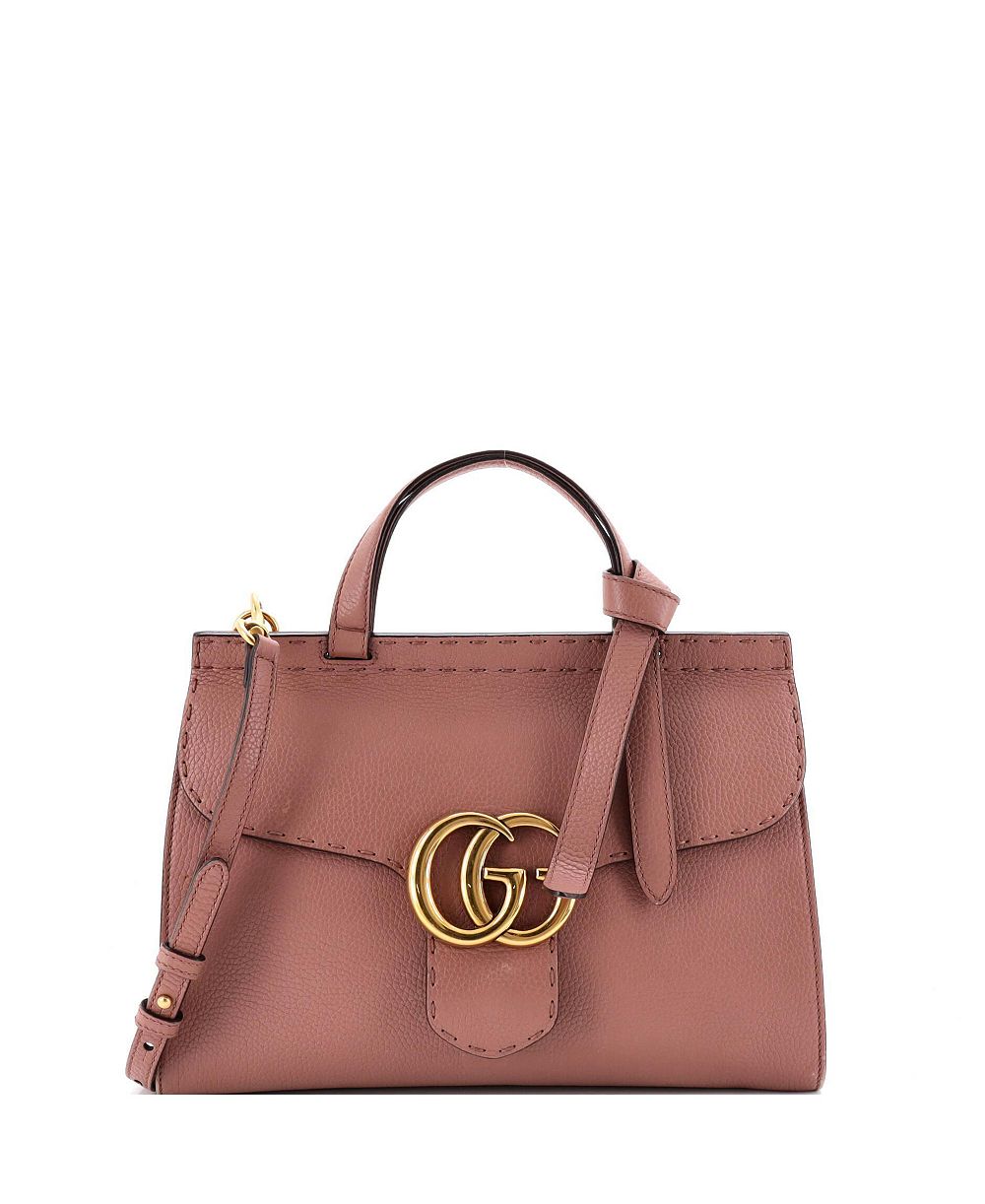 Б/у сумка с верхней ручкой Gucci Small GG Marmont из кожи
