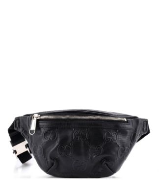 Регулируемая кожаная сумка-ремень Pre-Owned Gucci Small GG Embossed Perforated Adjustable Leather Belt Bag с тиснением GG
