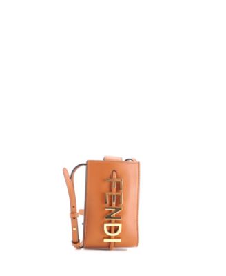 Pre-Owned Fendi Fendigraphy Crossbody Mini Leather Phone Pouch