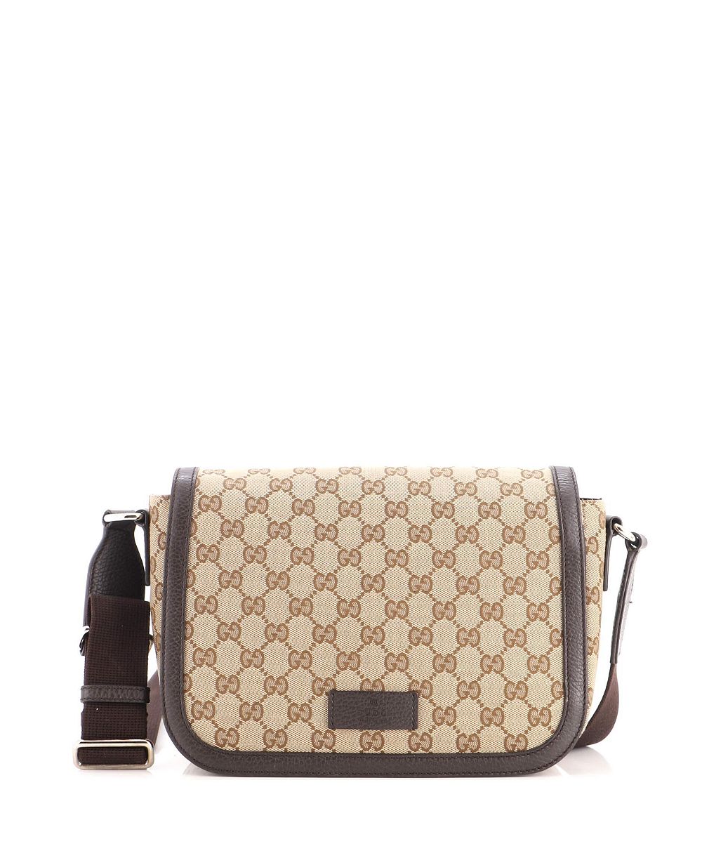 Pre-Owned Gucci Small Flap Messenger Bag GG Canvas