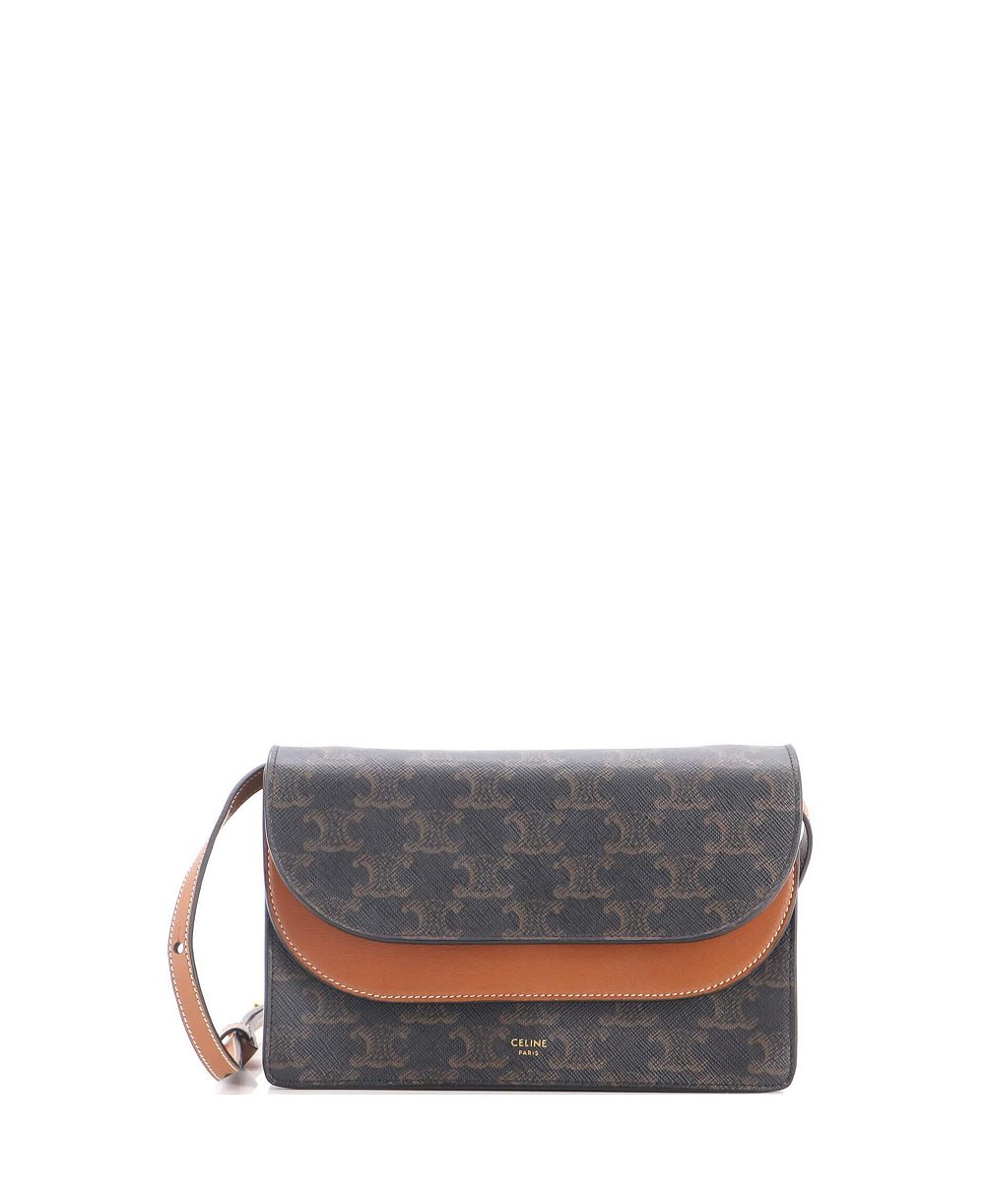 Pre-Owned Celine кошелек на ремешке Triomphe из лакированного холста