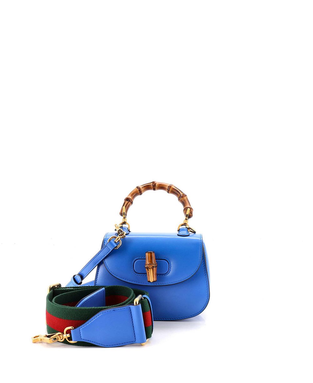 Б/у сумка с ручкой Gucci Mini Bamboo 1947 из кожи