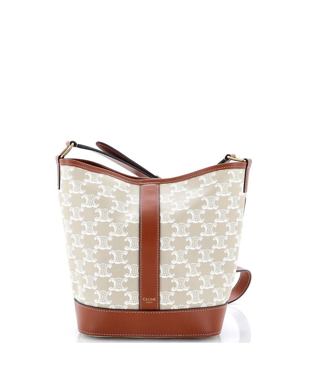 Pre-Owned Celine Small Bucket Bag Triomphe Coated Canvas