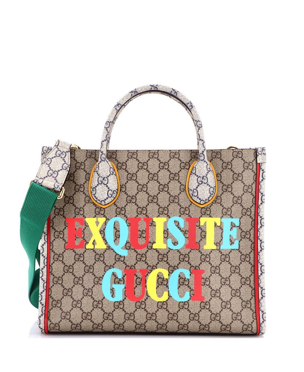 Б/у маленькая сумка-тоут Gucci с принтом GG из лакированной ткани