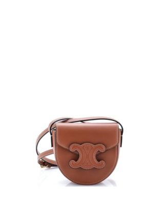 Б/у маленькая сумка Celine Mini Cuir Triomphe Besace Flap из кожи