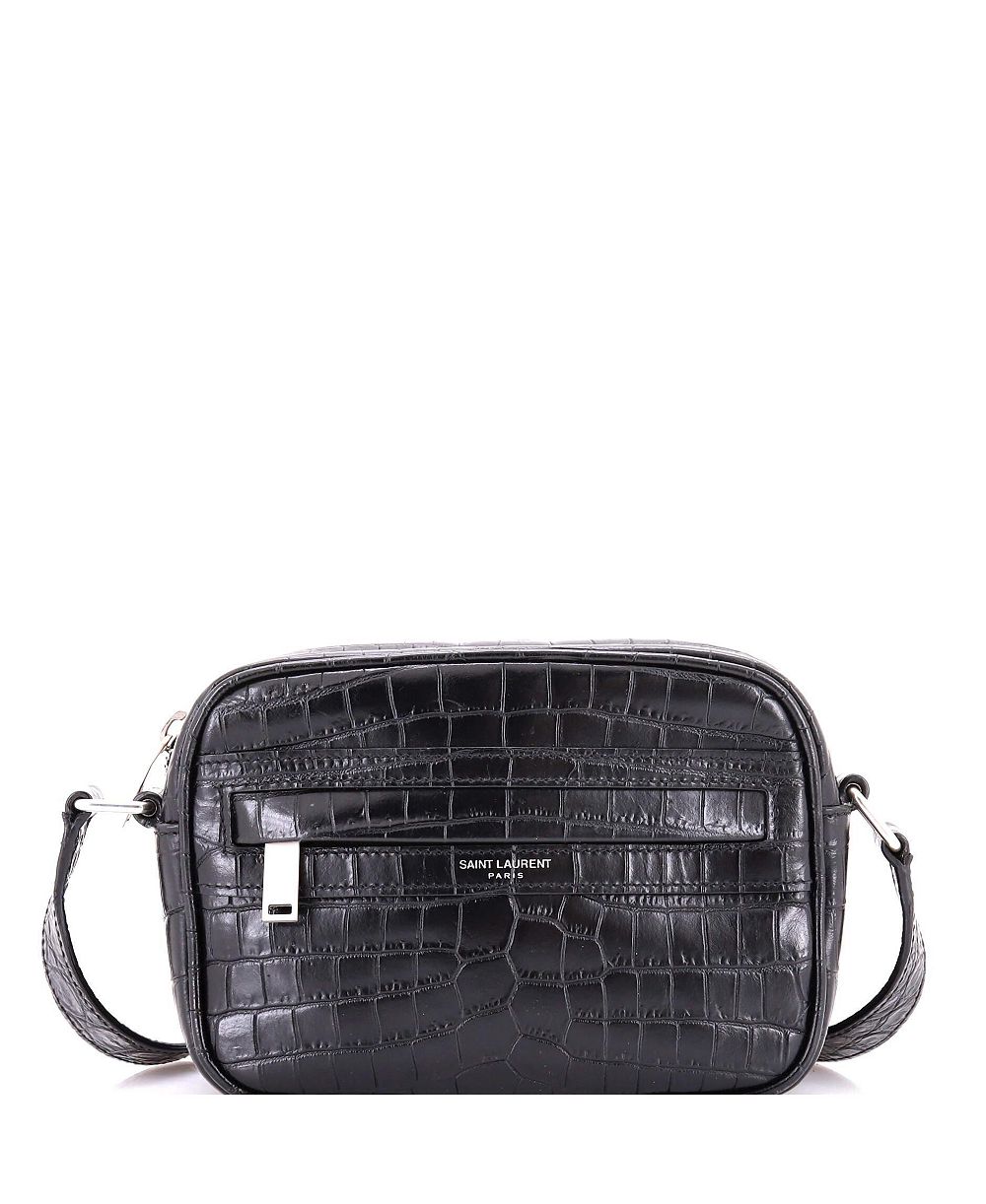 Pre-Owned Saint Laurent Mini Camp Camera Bag Embossed Leather