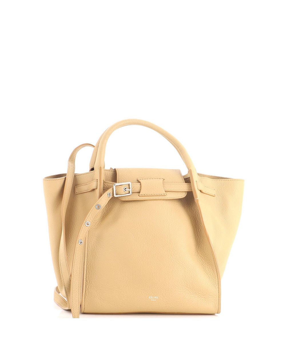Б/у маленькая сумка Celine Big Bag с верхней ручкой из зернистой телячьей кожи