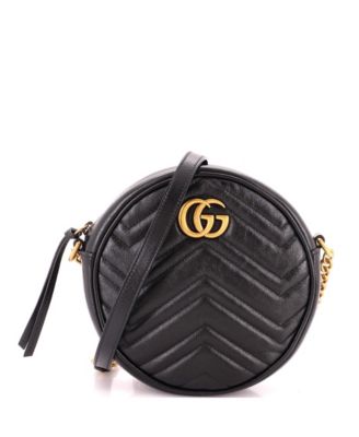 Pre-Owned Gucci Mini GG Marmont круглая плечевая сумка мателассе кожа