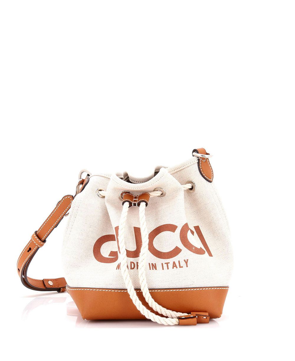 Женская мини-сумка-ведро Gucci с логотипом через плечо, Pre-Owned