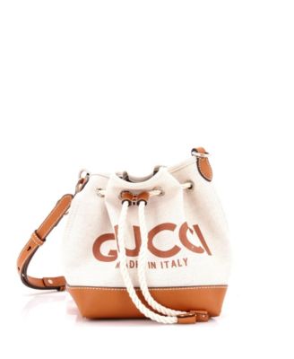 Женская мини-сумка-ведро Gucci с логотипом через плечо, Pre-Owned