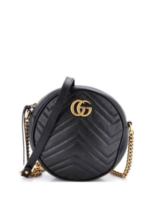 Б/у сумка через плечо Gucci Mini GG Marmont из стеганой кожи