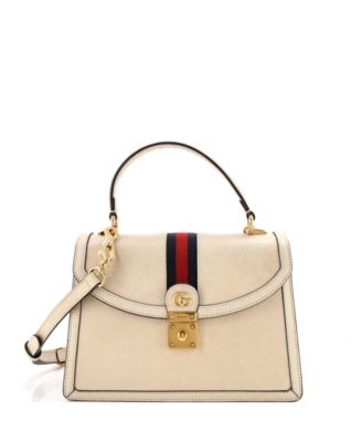 Маленькая кожаная сумка Gucci Small Ophidia с клапаном и ручкой, Pre-Owned