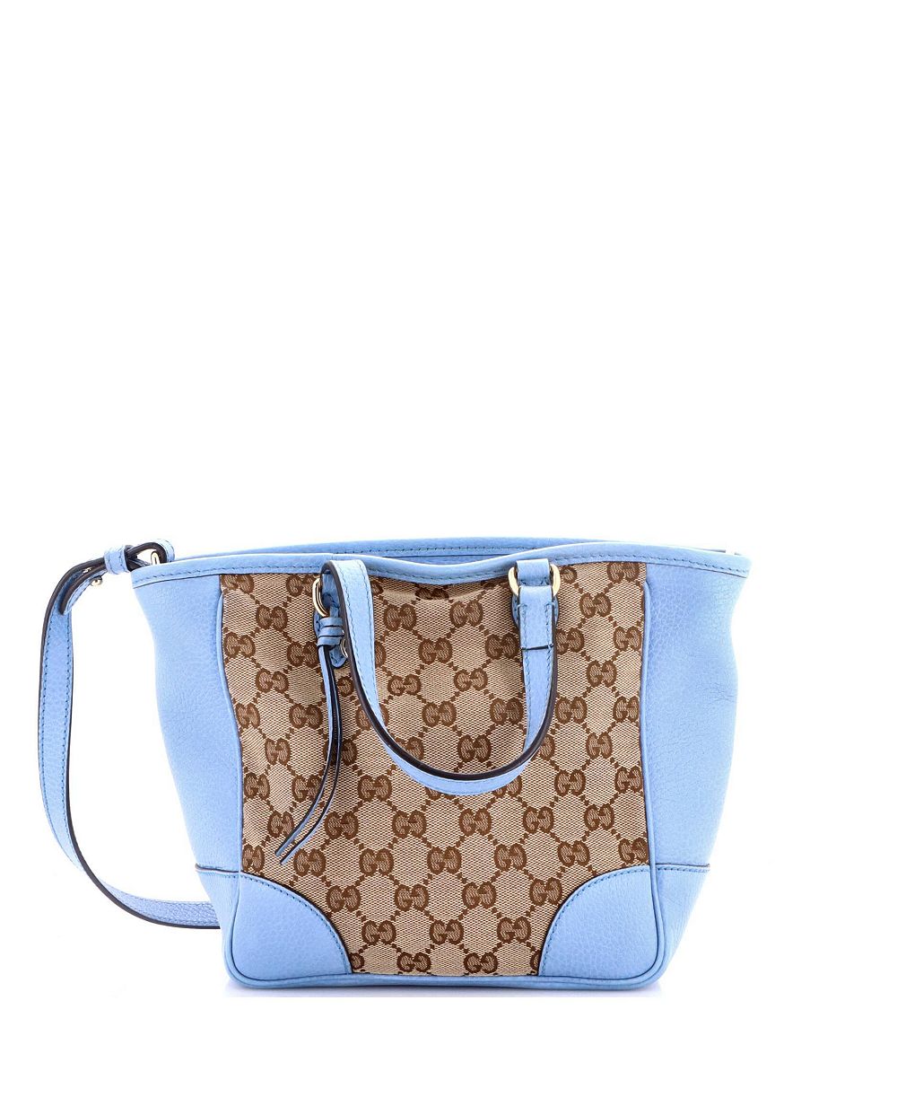 Сумка Gucci Small Bree Convertible Tote GG Canvas with Leather, малая, трансформируемая