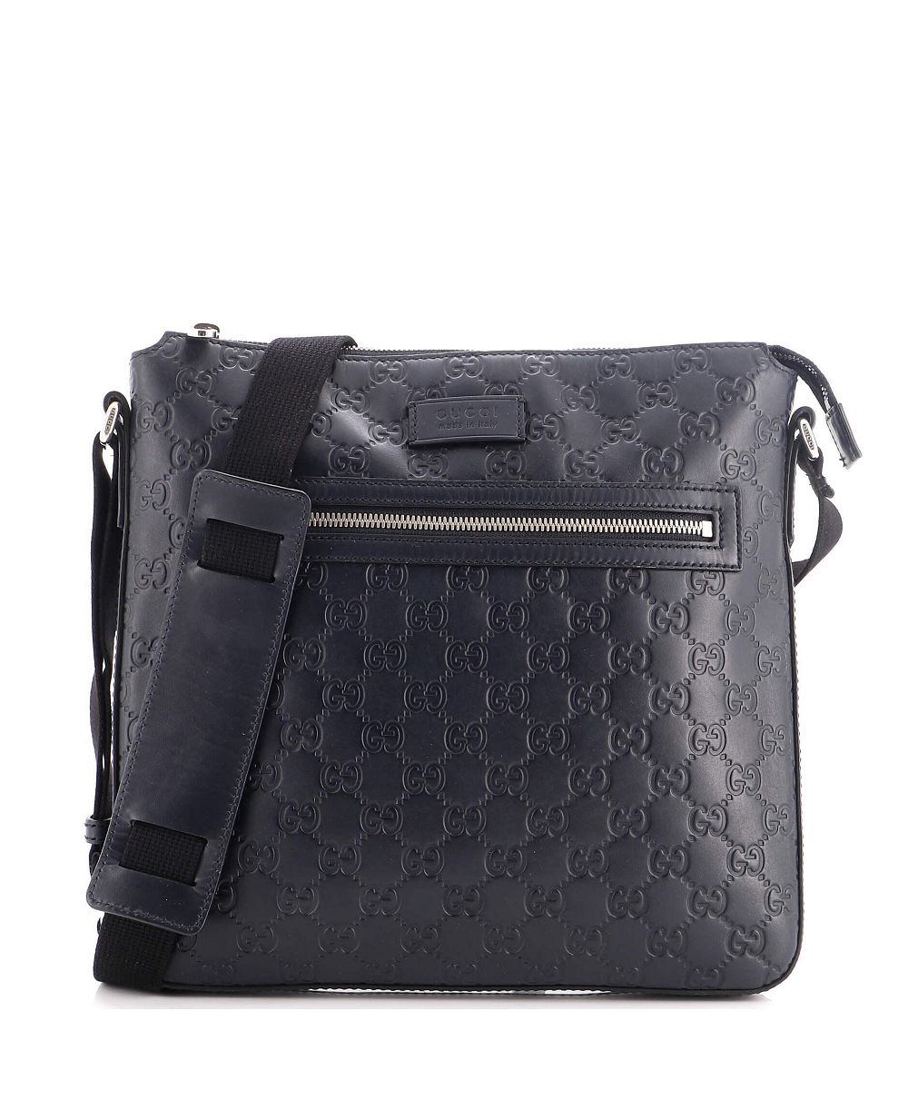 Б/у сумка-мессенджер Gucci Medium Signature Zip из кожи Guccissima