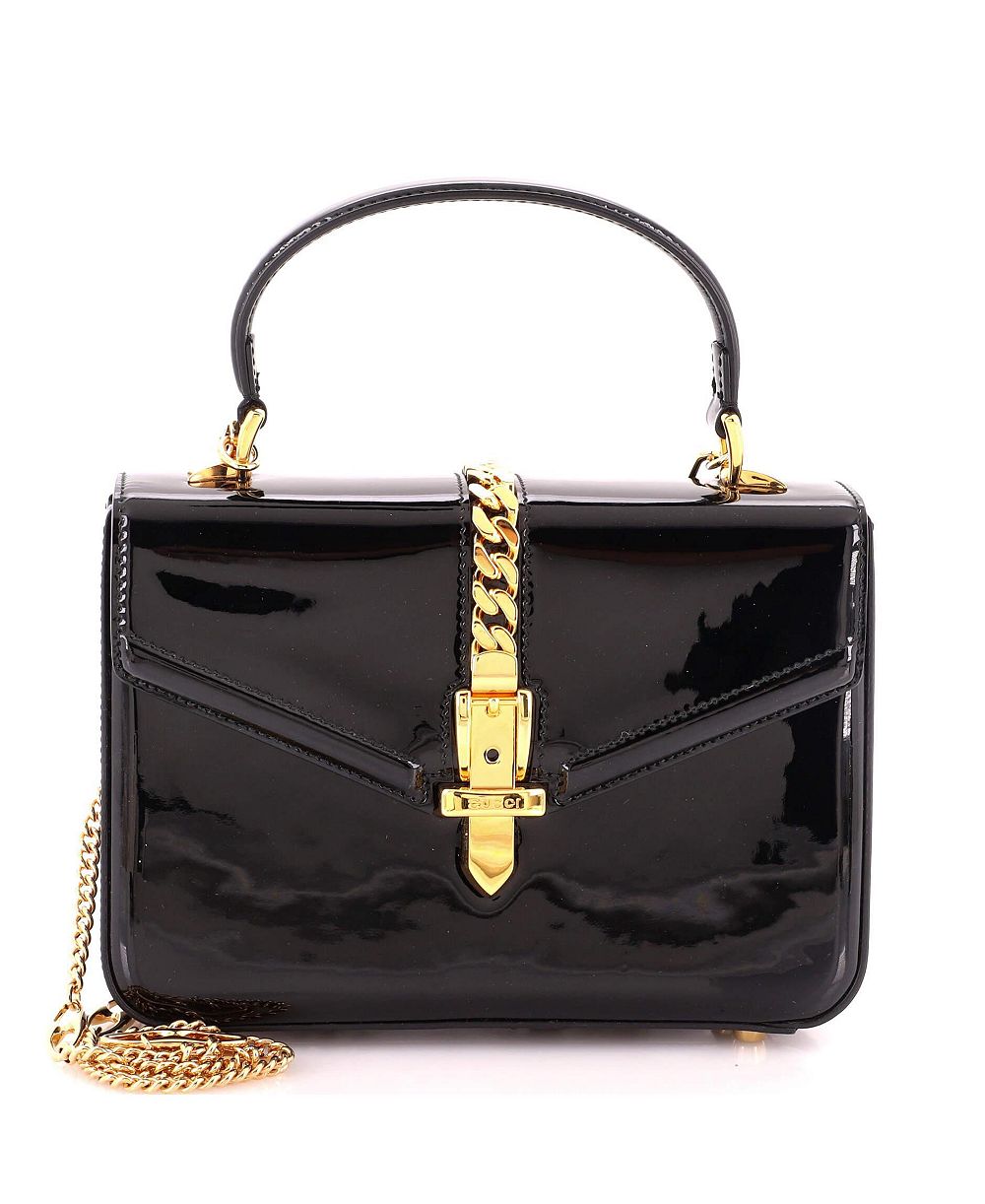Pre-Owned Gucci Mini Sylvie 1969 Top Handle Bag Patent