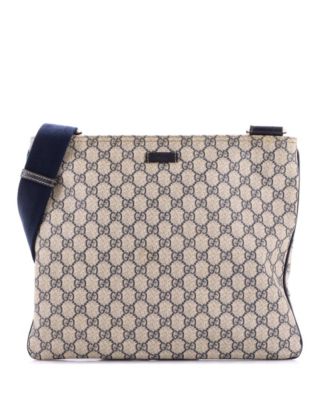 Б/у большая сумка-мессенджер Gucci Large Zip Top GG из лакированной ткани