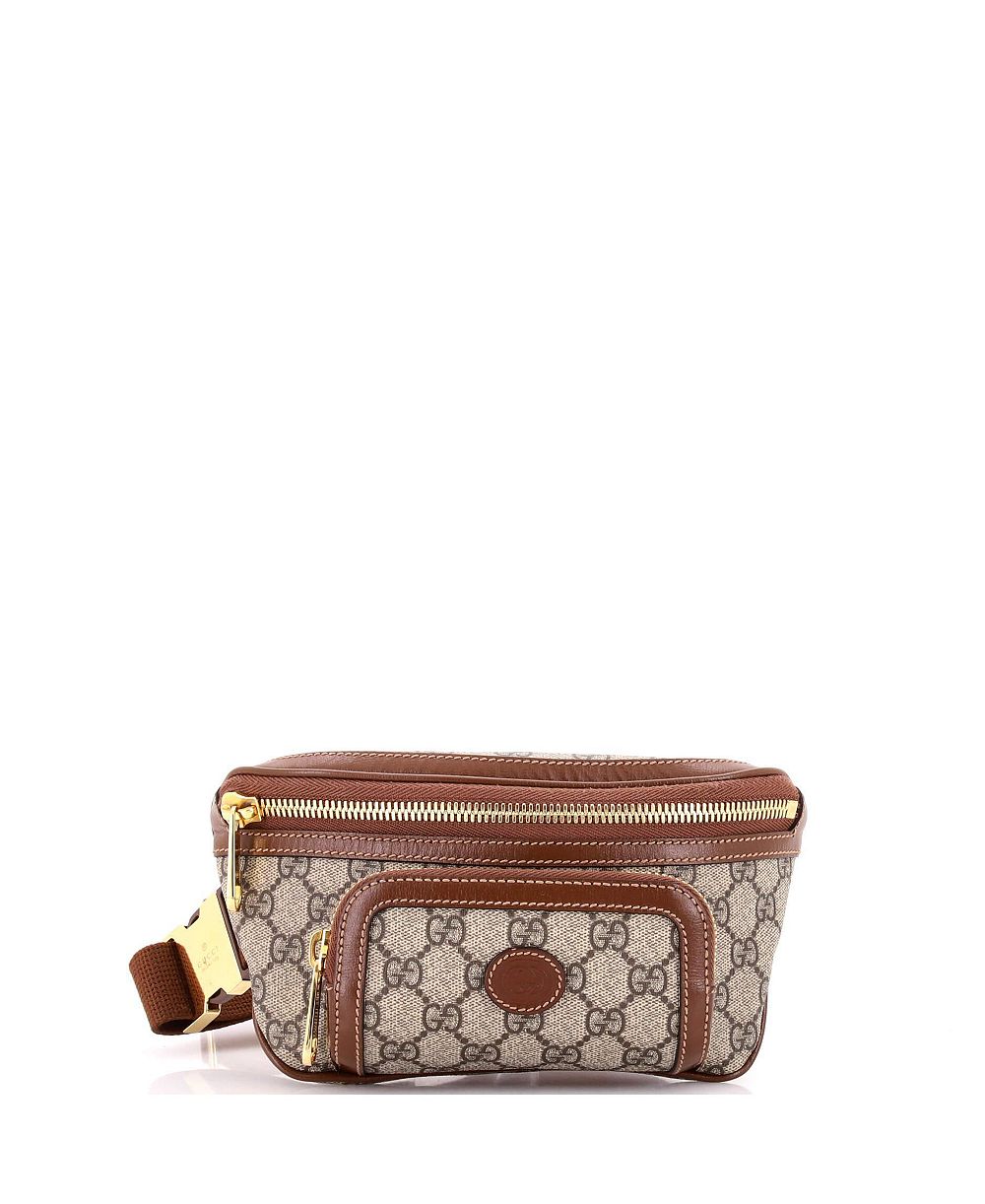 Pre-Owned Gucci большая поясная сумка с патчем Interlocking G из лакированного холста GG